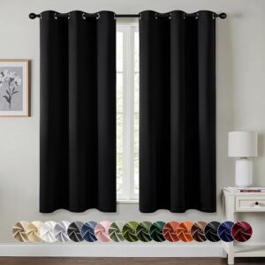 MIULEE Blackout Curtains for Bedroom Living Room 2 Panels, Thermal Insulated Room Darkening Drapes Grommet Noise Reducing Light Blocking Window Treatments 63 Inches Long 40x63 Inch Black