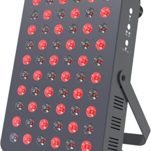 Hooga Red Light Therapy Panel – 660nm Red & 850nm Near Infrared Light Therapy Device, LED Light Therapy Lamp for Face & Body, 60 LEDs, Timer, Stand, Carrying Handle – HG300